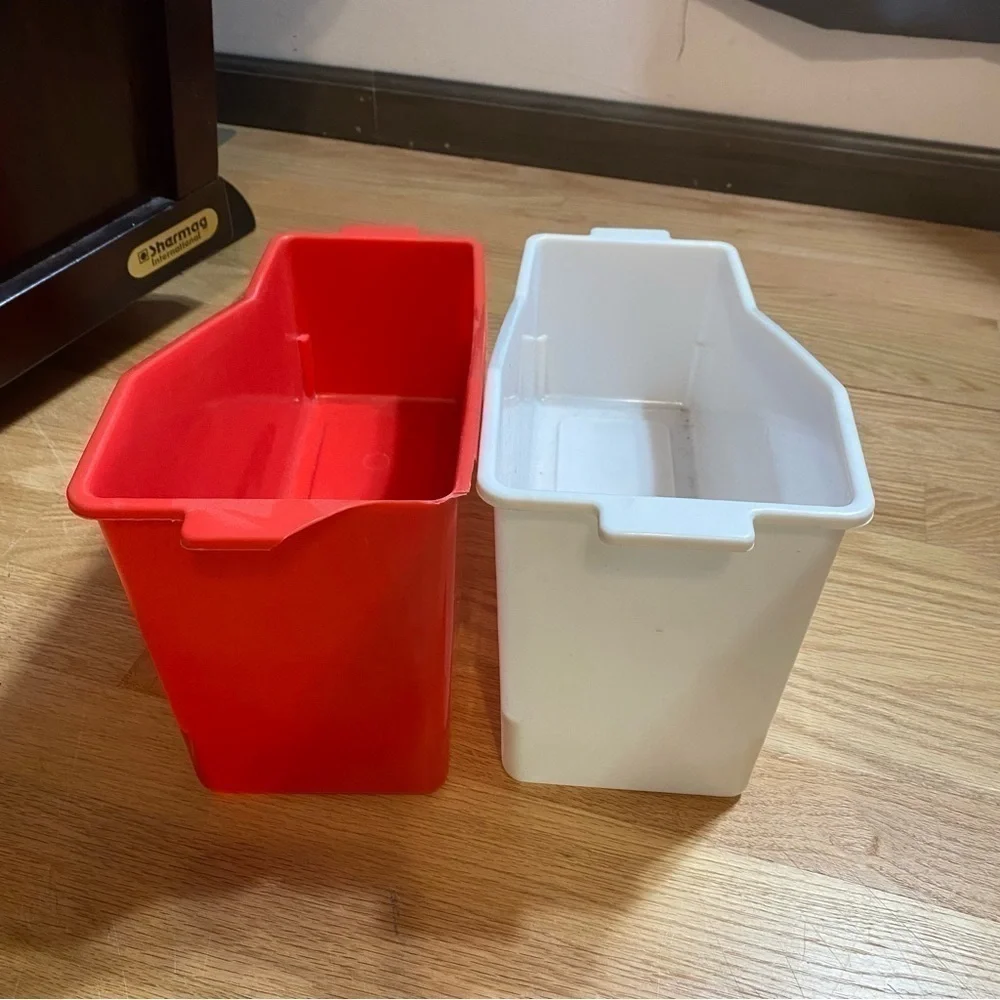 File Bin Bundle Set Lot Red White Office Storage Organization
